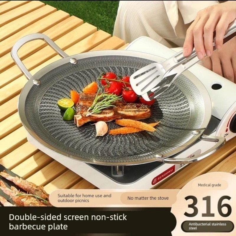 Camping Cooking Griddle - 316 Stainless Steel Multifunctional Cooking BBQ