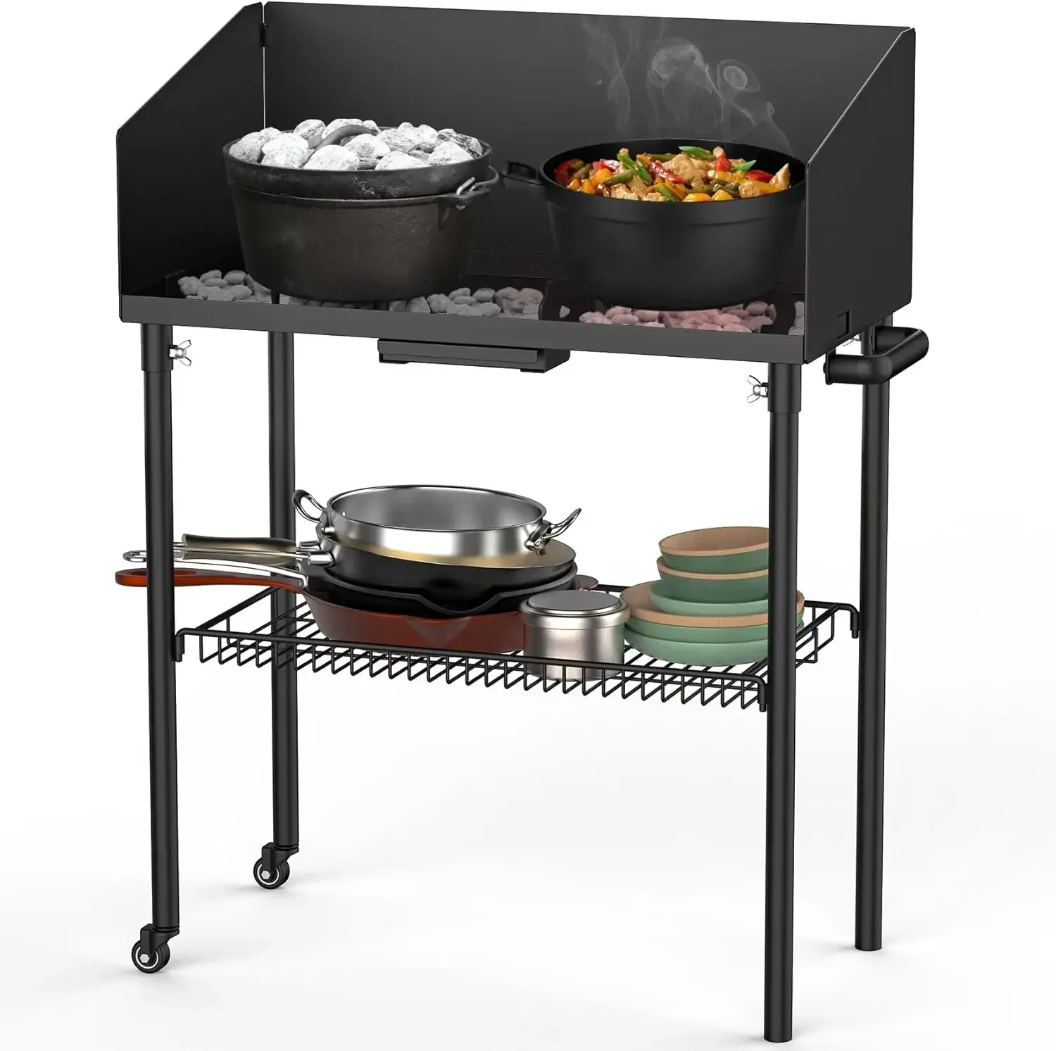 Camping Cooking Dutch Oven - Outdoor Camp Cooking Table for Dutch