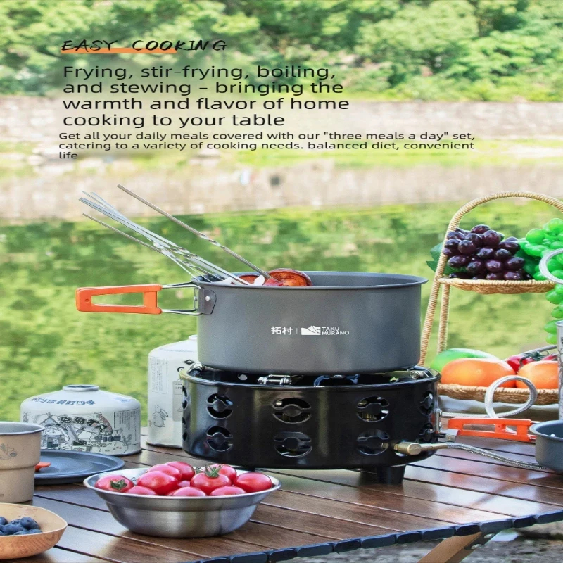Camping Cooking Set Large - Camping Cookware Set Outdoor Pot Tableware