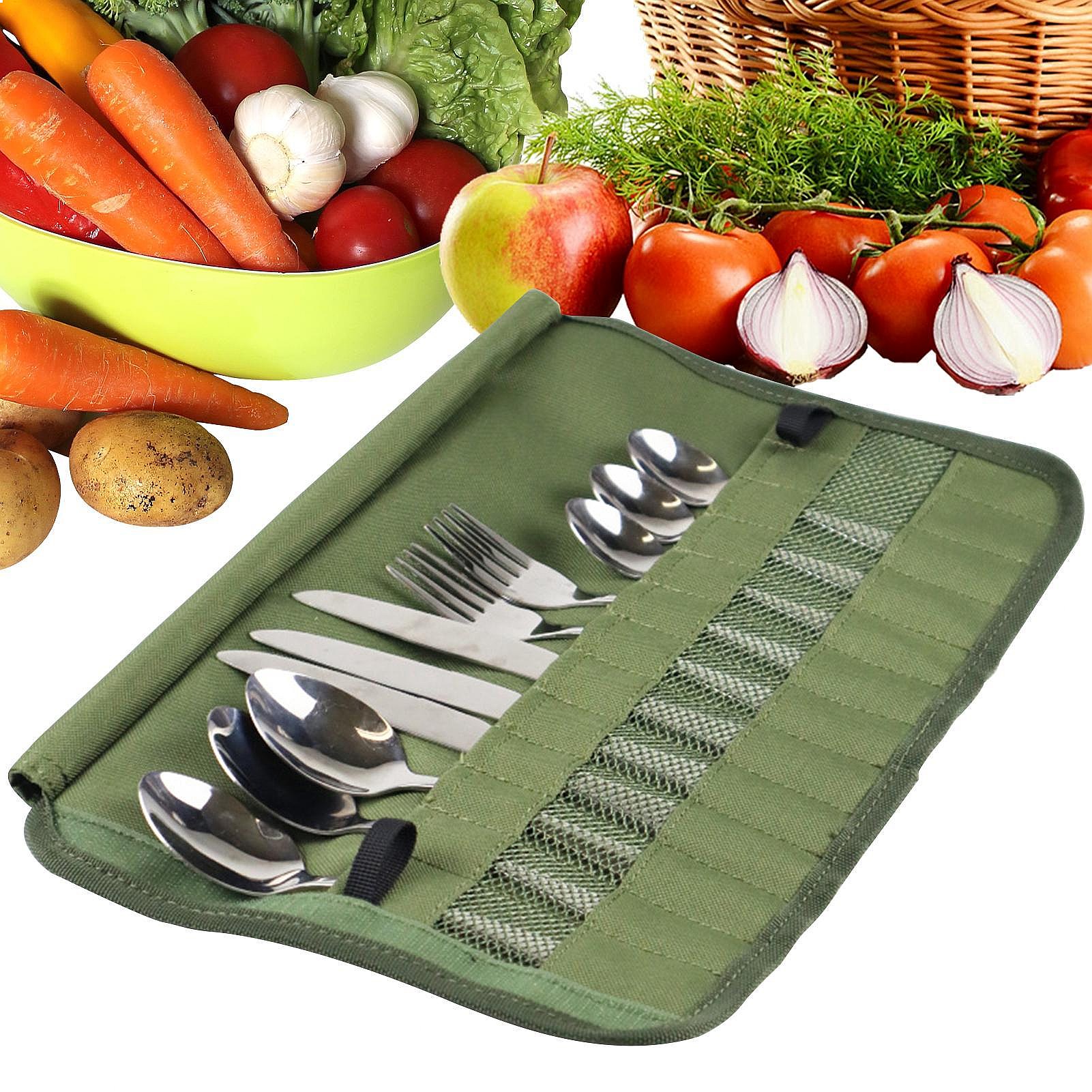 Camping Cooking Organizer - Cuisine Storage Bag Travel Cutlery Organizer