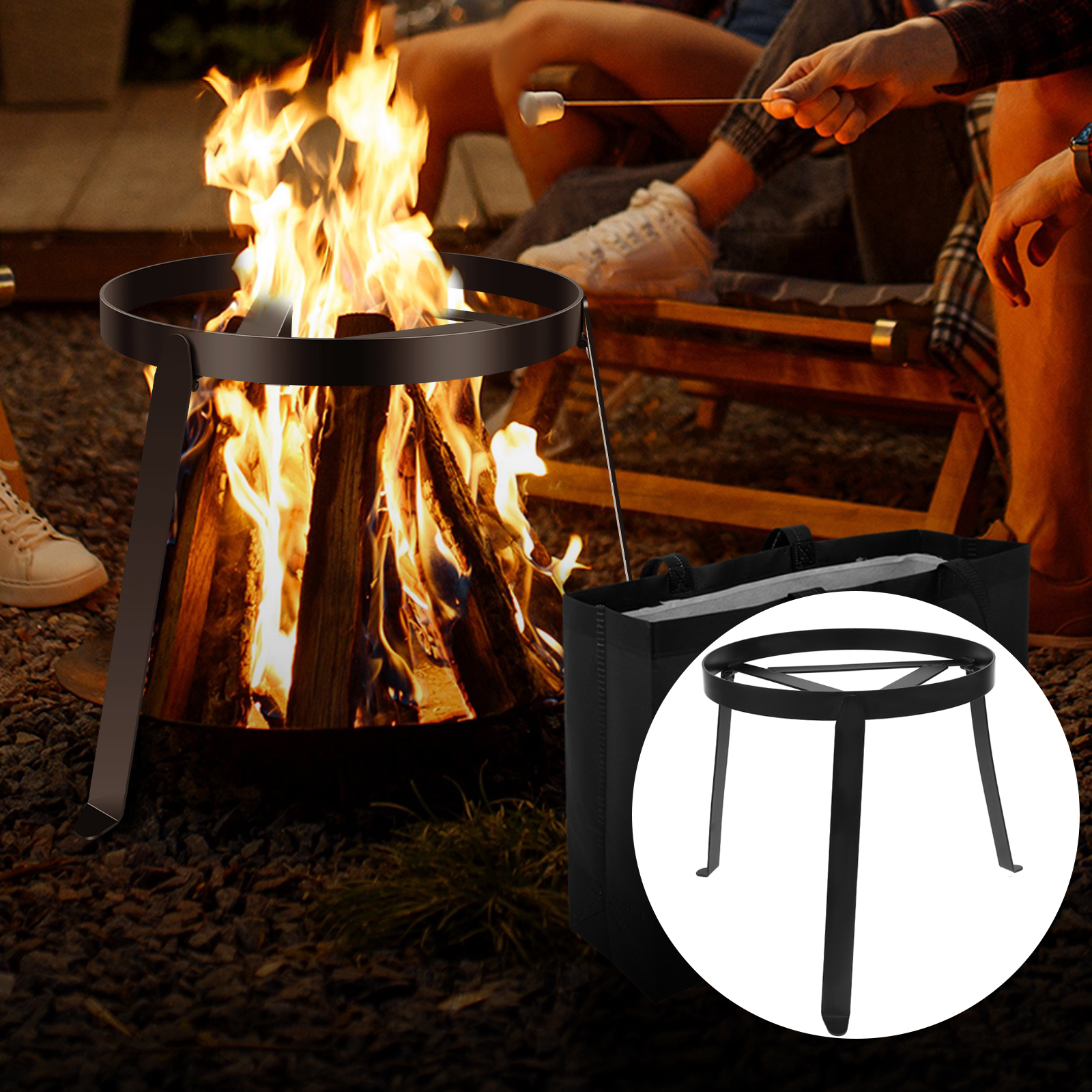 Camping Cooking Open Fire - Campfire Tripod for Cooking , Outdoor