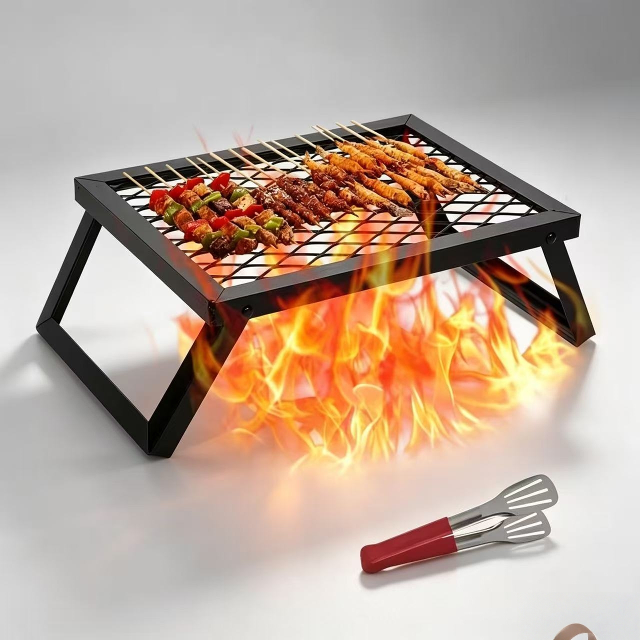 Camping Cooking Open Fire - Portable folding barbecue grill, barbecue grill,