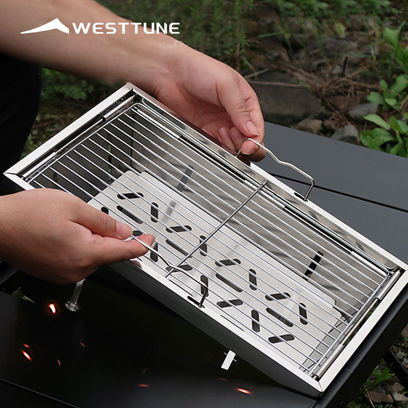 Camping Cooking Tray - WESTTUNE IGT Barbecue Grill Folding Charcoal