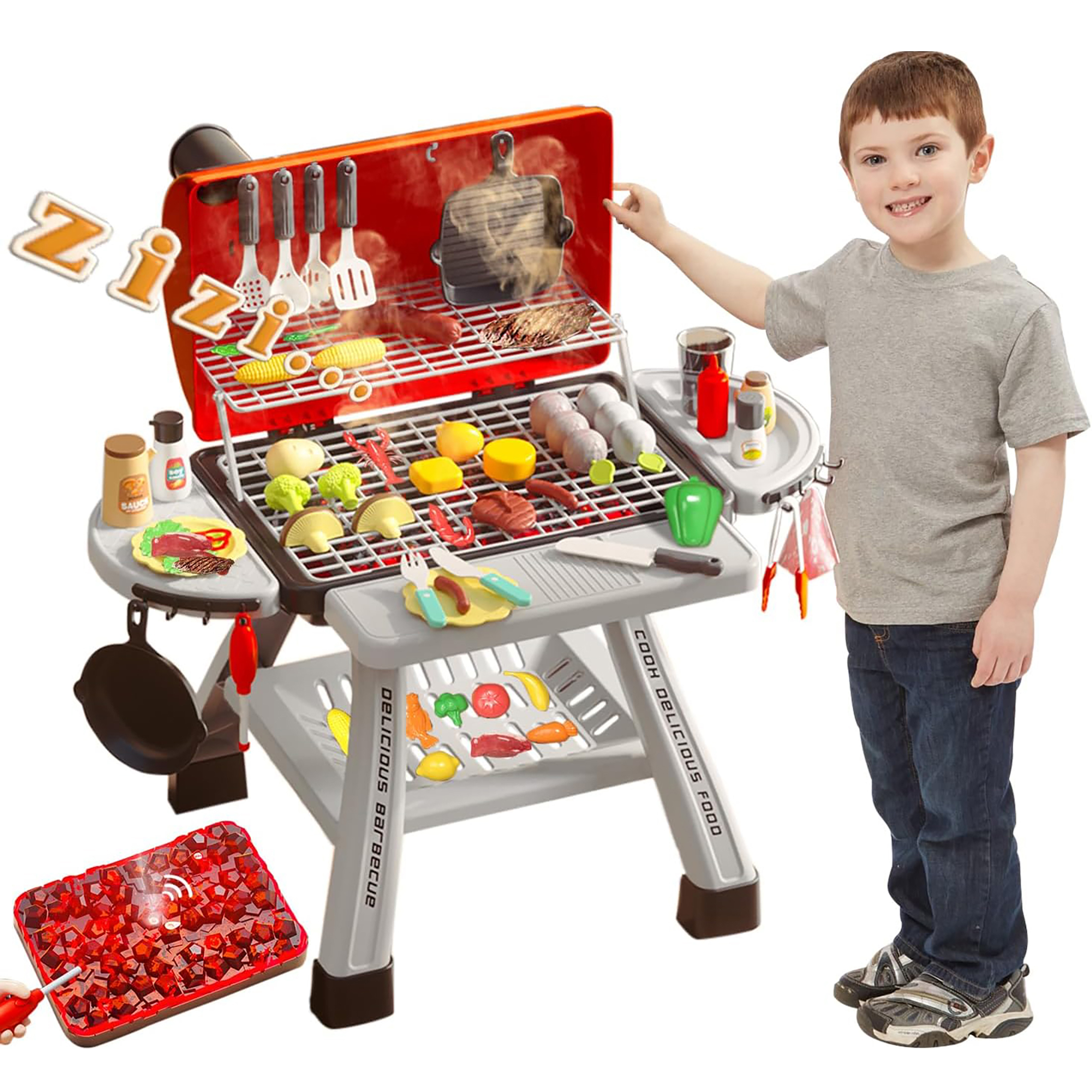 Camping Cooking With Kids - Kids BBQ Grill Playset Play Kitchen