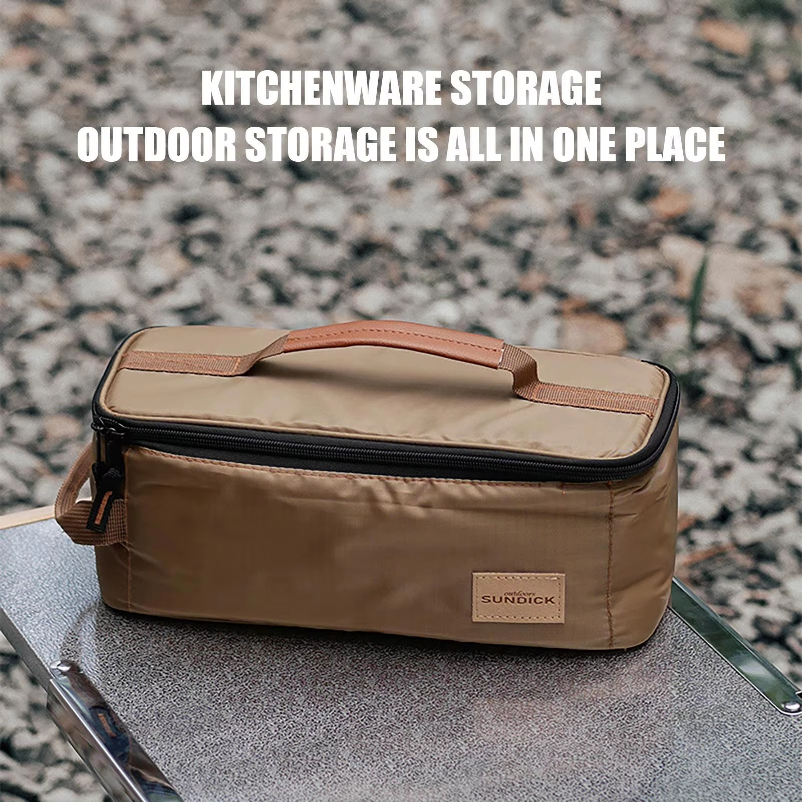Camping Cooking Organizer - Insulated Camping Cutlery Storage Bag Waterproof