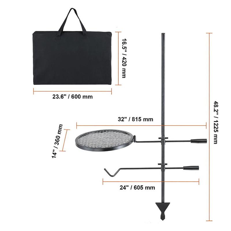 Rotating Cooking Grate 24x24 I - Camping Cooking Open Fire reseña y precio