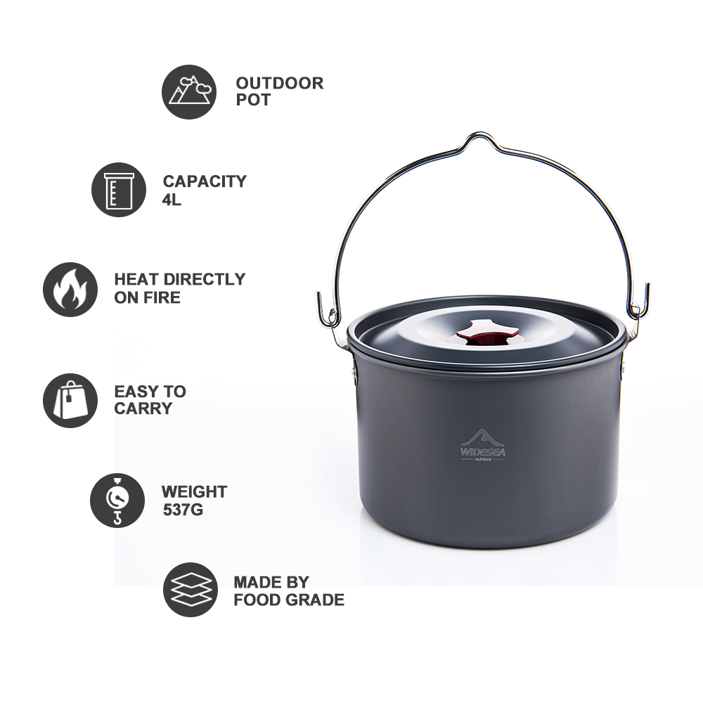 Widesea Hard Anodized Aluminum - Camping Outdoor Cooking Set reseña y precio