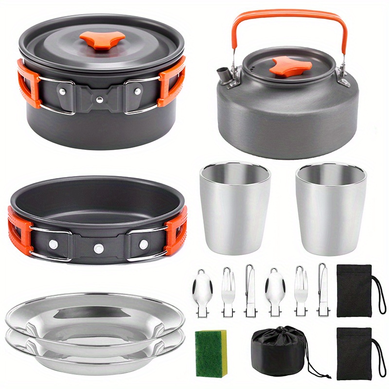 17pcs Camping Cookware Set, Po - Camping Cooking Pots And Pans Set reseña y precio