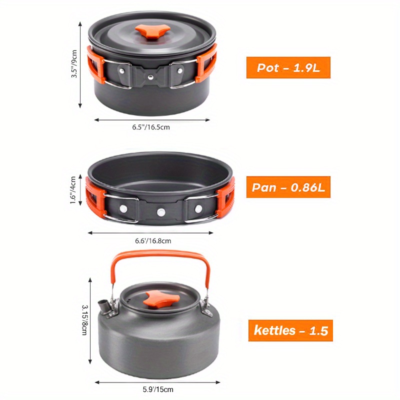 17pcs Camping Cookware Set, Po - Camping Cooking Pots And Pans Set reseña y precio