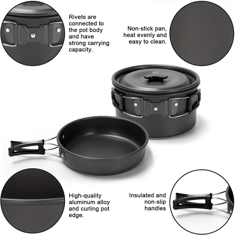 17pcs Camping Cookware Set, Po - Camping Cooking Pots And Pans Set reseña y precio