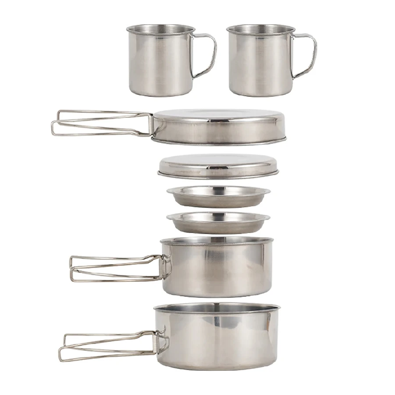 8pcs/Set Camping Cookware Mess - Camping Cooking Plate reseña y precio