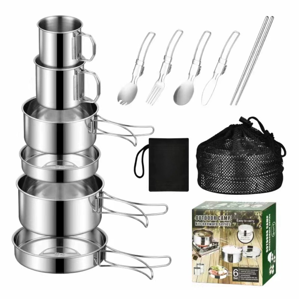 12PCS Adventure Camp Cook Set  - Camping Cooking Pots And Pans Set reseña y precio