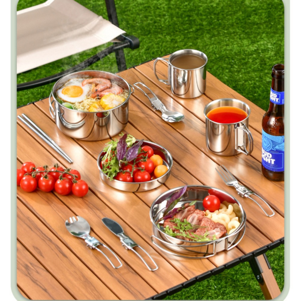 12PCS Adventure Camp Cook Set  - Camping Cooking Pots And Pans Set reseña y precio