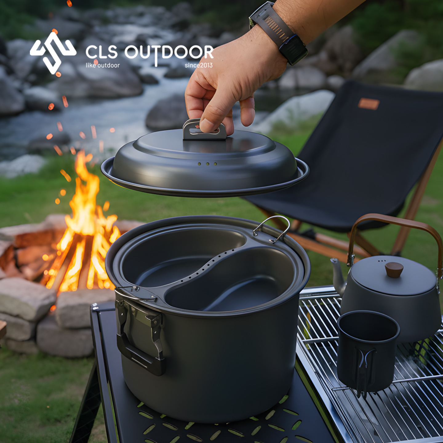 6.5L Large Capacity Mandarin D - Camping Cooking Set Large reseña y precio