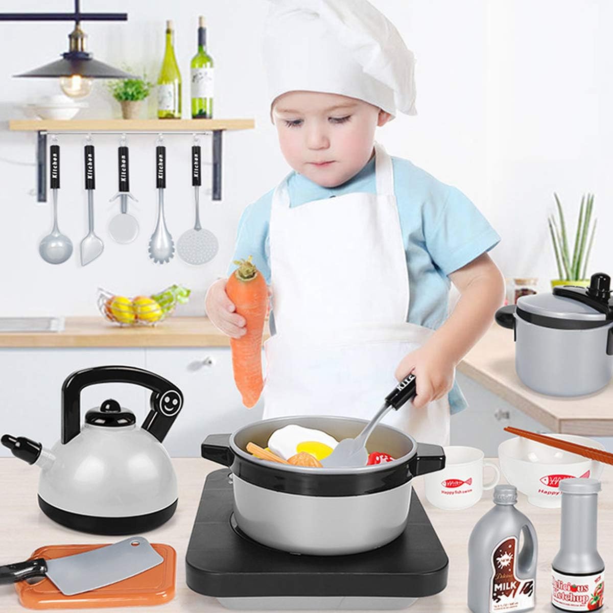 Kids Kitchen Toy Set Toddler P - Camping Cooking With Kids reseña y precio