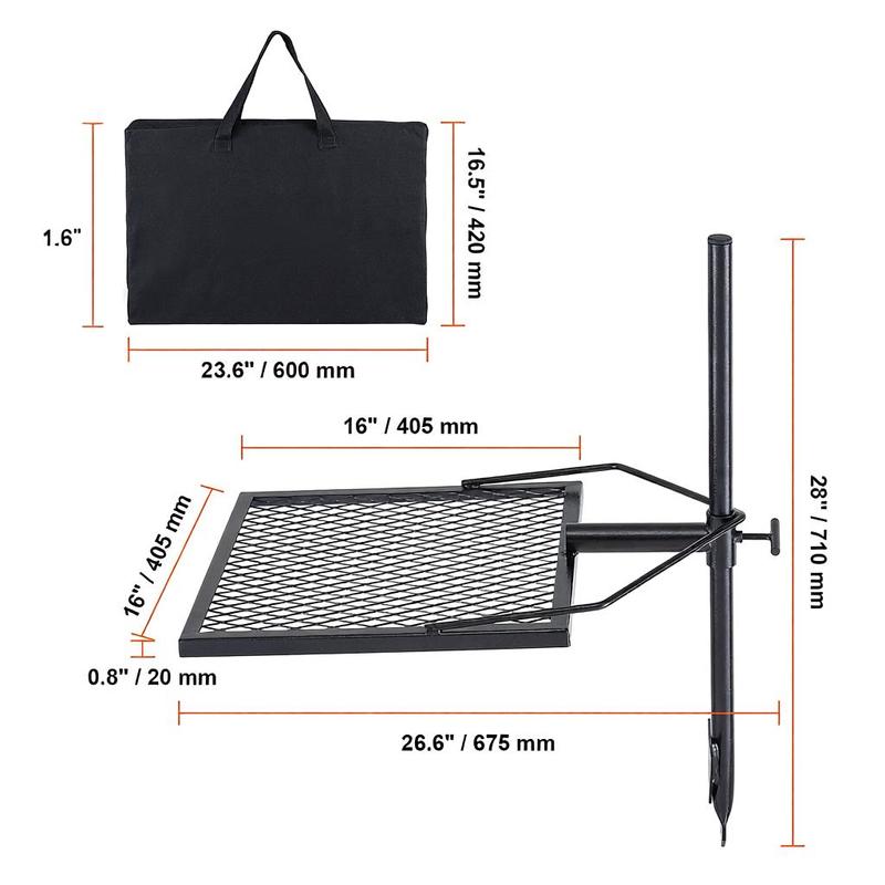 Rotating Cooking Grate 24 Inch - Camping Cooking Open Fire reseña y precio