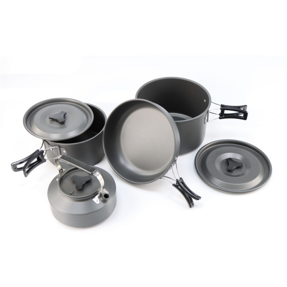 Lightweight Aluminum Alloy Out - Camping Cooking Set Large reseña y precio