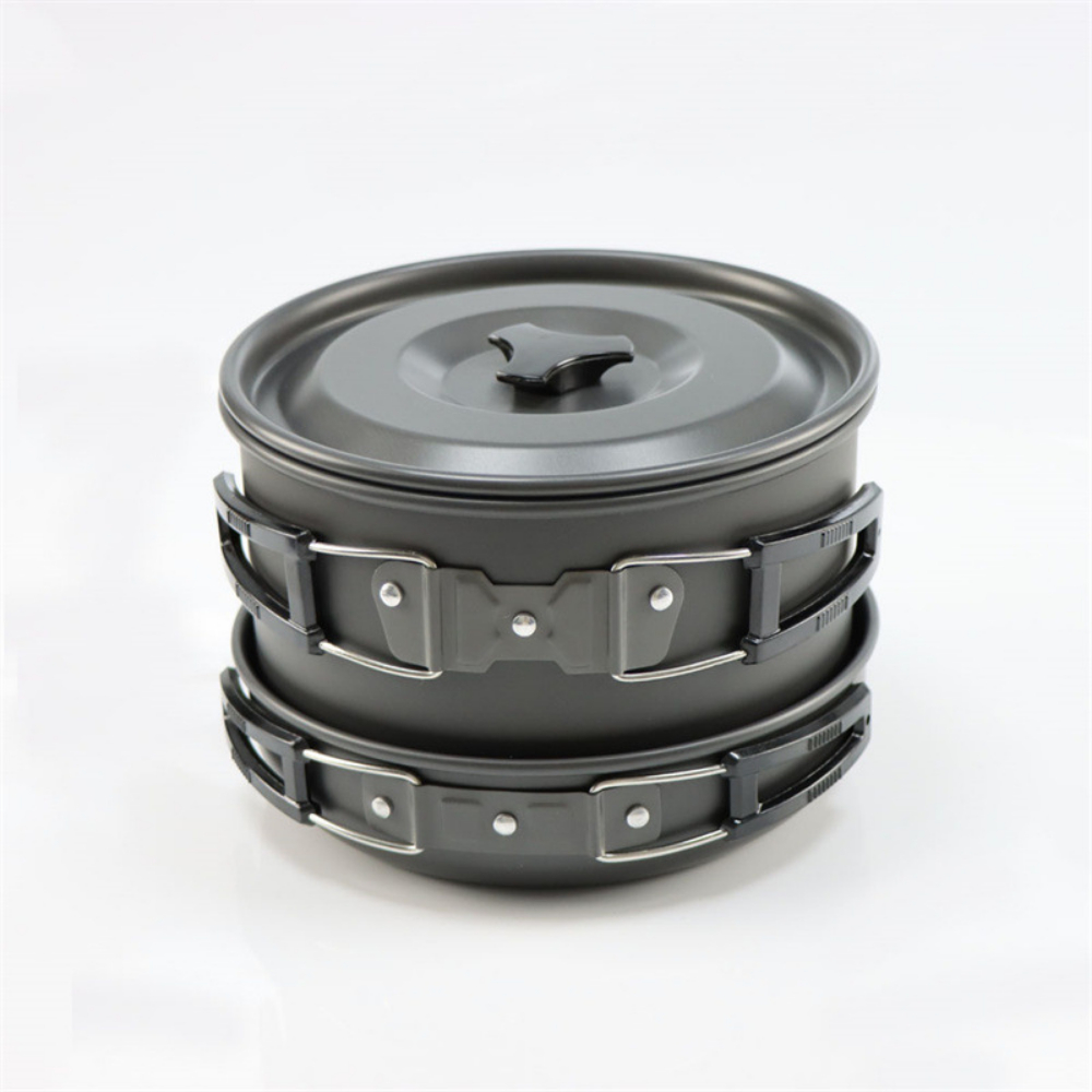 Lightweight Aluminum Alloy Out - Camping Cooking Set Large reseña y precio