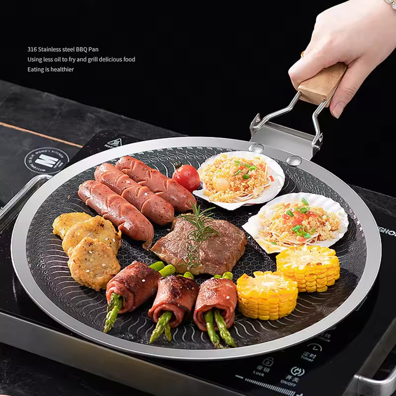 Stainless Steel Baking Pan Rou - Camping Cooking Griddle reseña y precio