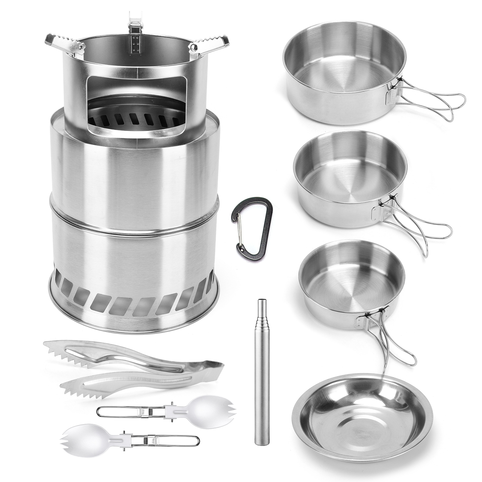 Stainless Steel Large Camp Sto - Camping Cooking Set Large reseña y precio