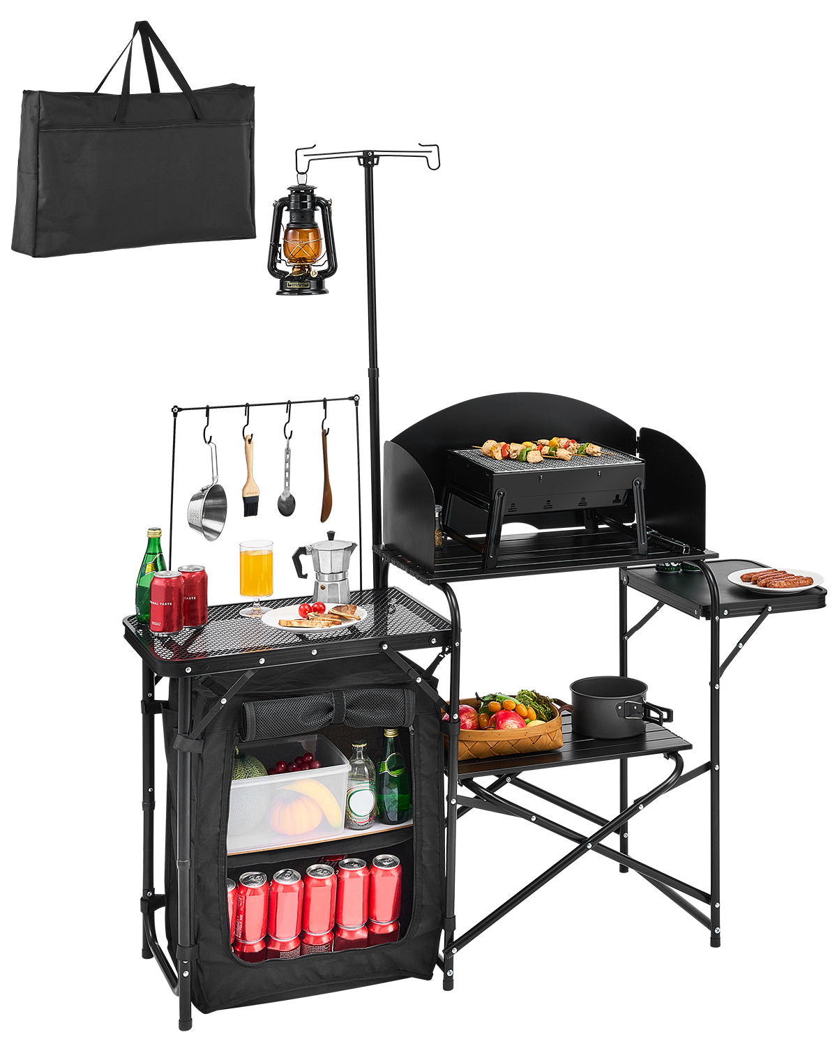Folding Camping Table Outdoor  - Camping Cooking Cupboard reseña y precio