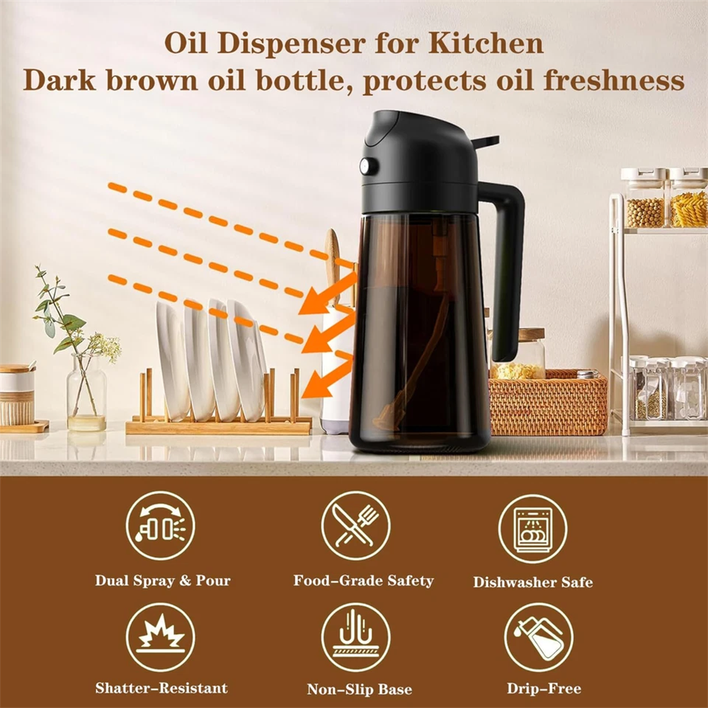 2-in-1 Glass Oil Sprayer & Dis - Camping Cooking Oil Bottle reseña y precio