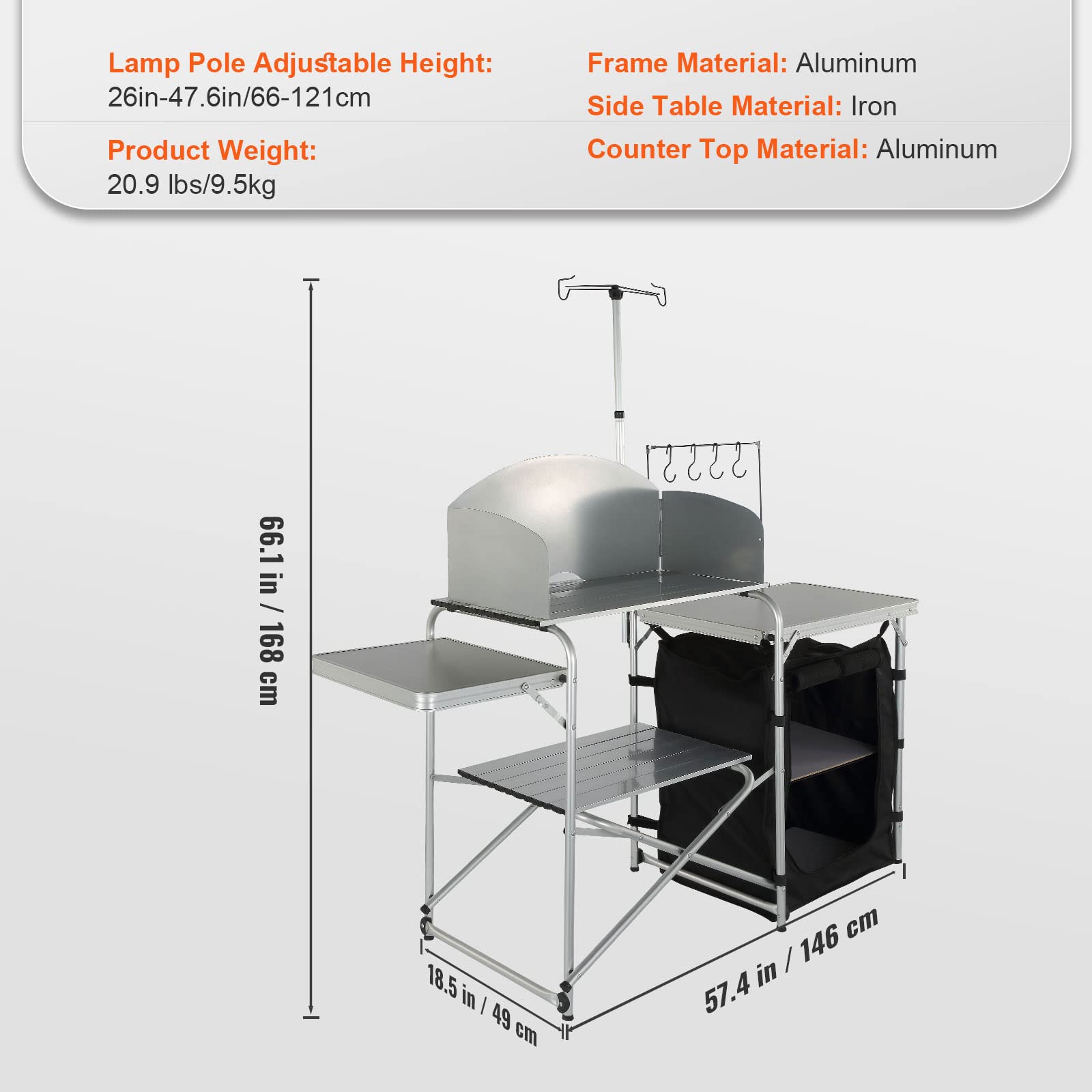 Portable Camping Kitchen Table - Camping Cooking Cupboard reseña y precio