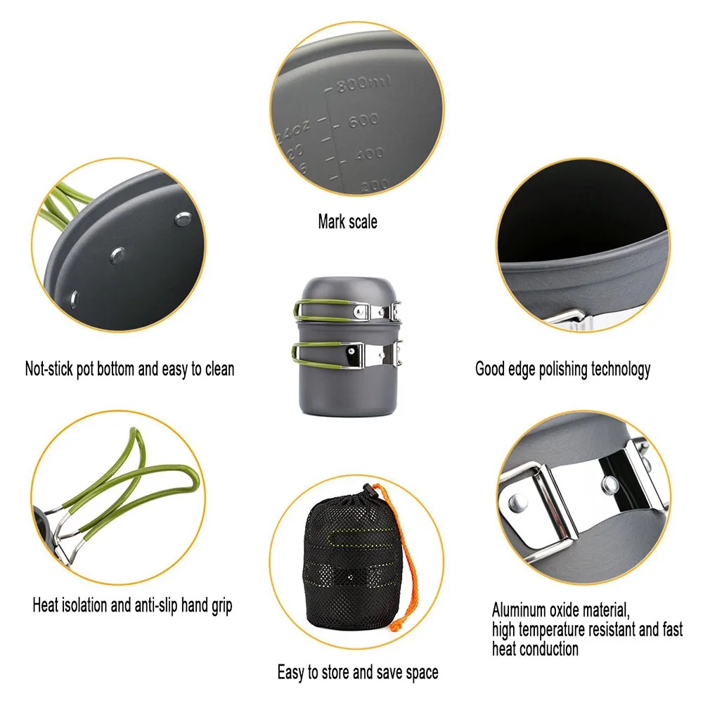 Camping Cookware Mess Kit Ultr - Camping Cooking Gear Set reseña y precio
