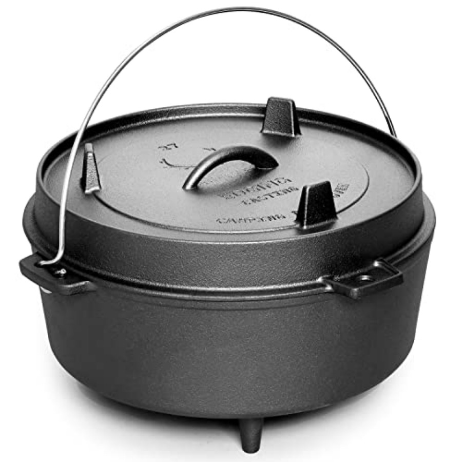 Pre-Seasoned Cast Iron Dutch O - Camping Cooking Dutch Oven reseña y precio