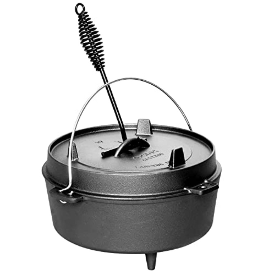 Pre-Seasoned Cast Iron Dutch O - Camping Cooking Dutch Oven reseña y precio