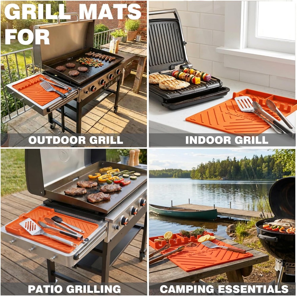 Silicone Grill Mats for Blacks - Camping Cooking Griddle reseña y precio