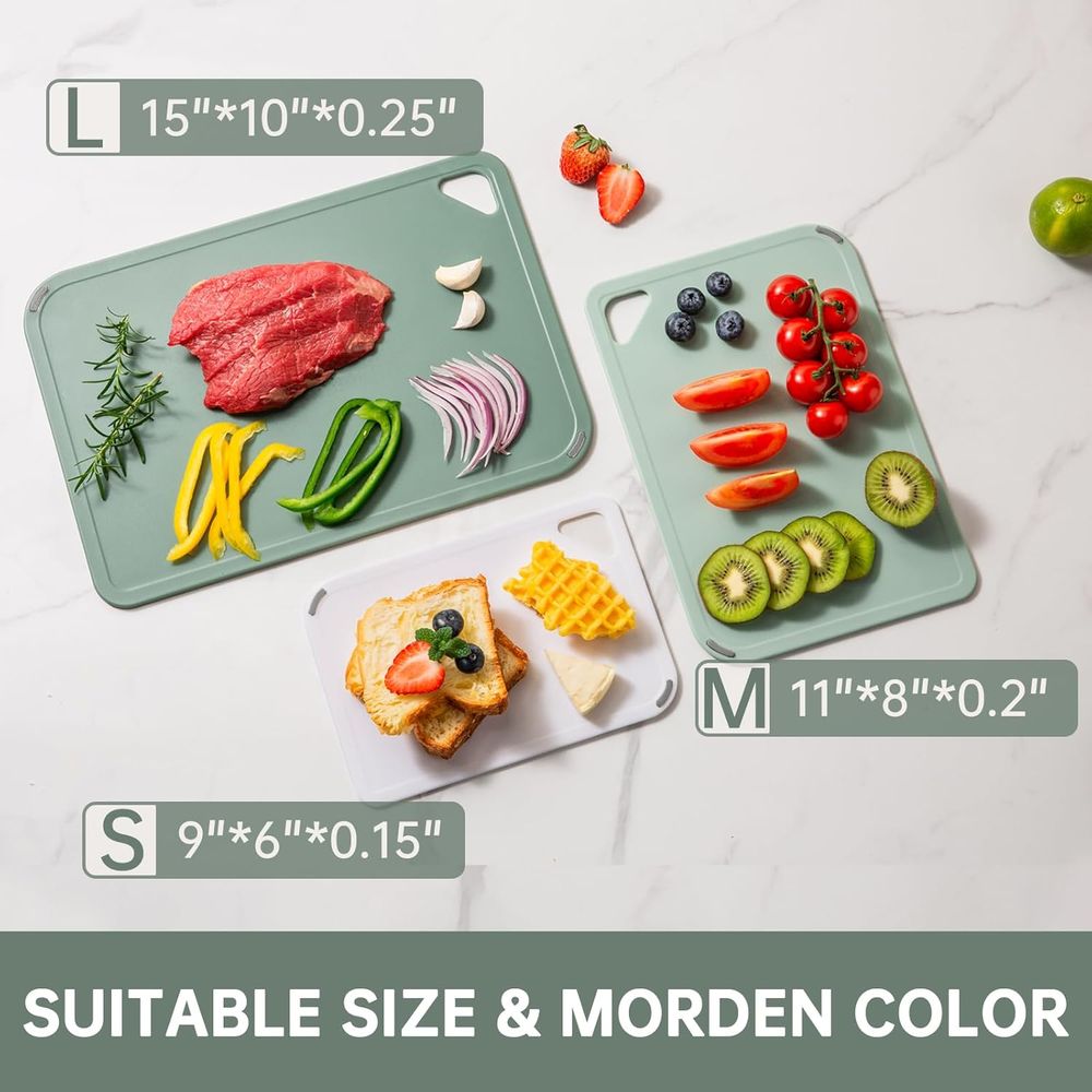 Plastic Cutting Board Set of 3 - Camping Cooking Set Large reseña y precio