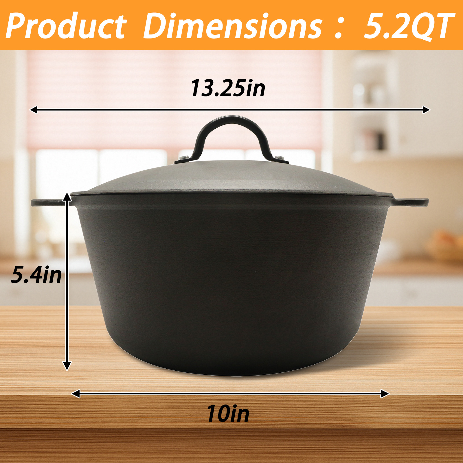 HANSMART 5.2Qt Lightweight Cas - Camping Cooking Dutch Oven reseña y precio