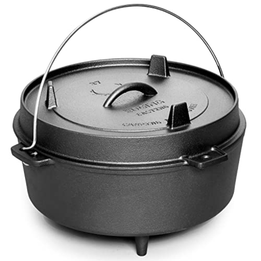 Pre-Seasoned Cast Iron Dutch O - Camping Cooking Dutch Oven reseña y precio