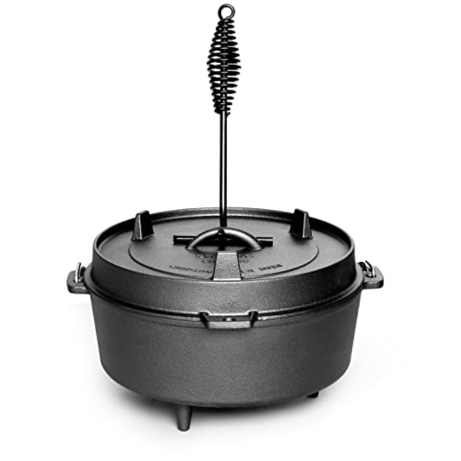 Pre-Seasoned Cast Iron Dutch O - Camping Cooking Dutch Oven reseña y precio