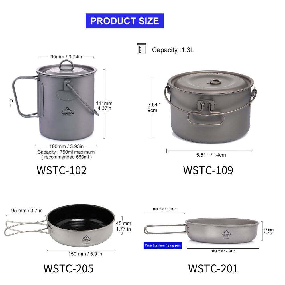 Widesea Camping Tableware Tita - Camping Cooking Set Large reseña y precio