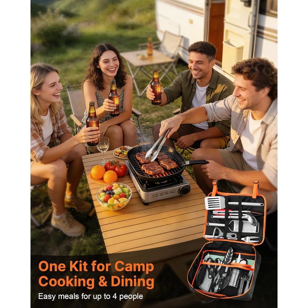 Compact Camping Kitchen Set wi - Camping Outdoor Cooking Set reseña y precio