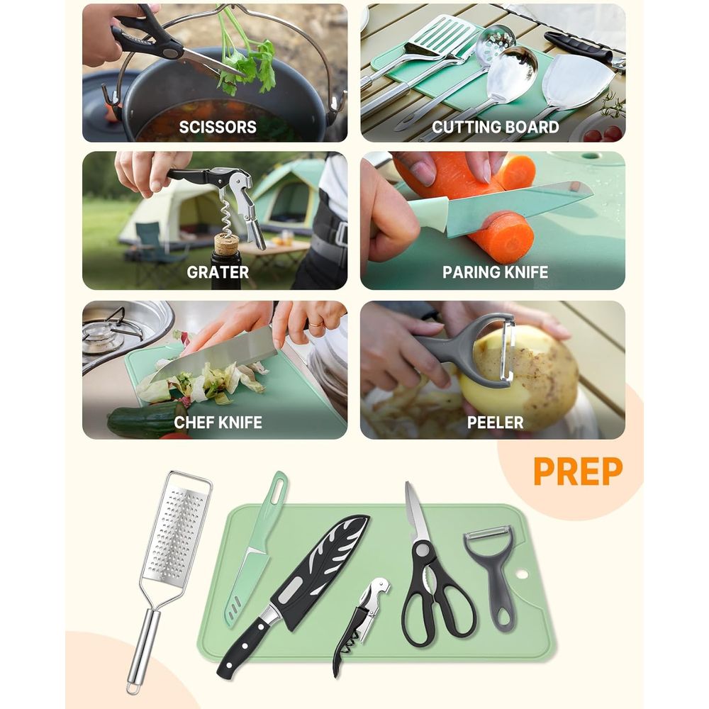 Compact Camping Kitchen Set wi - Camping Outdoor Cooking Set reseña y precio