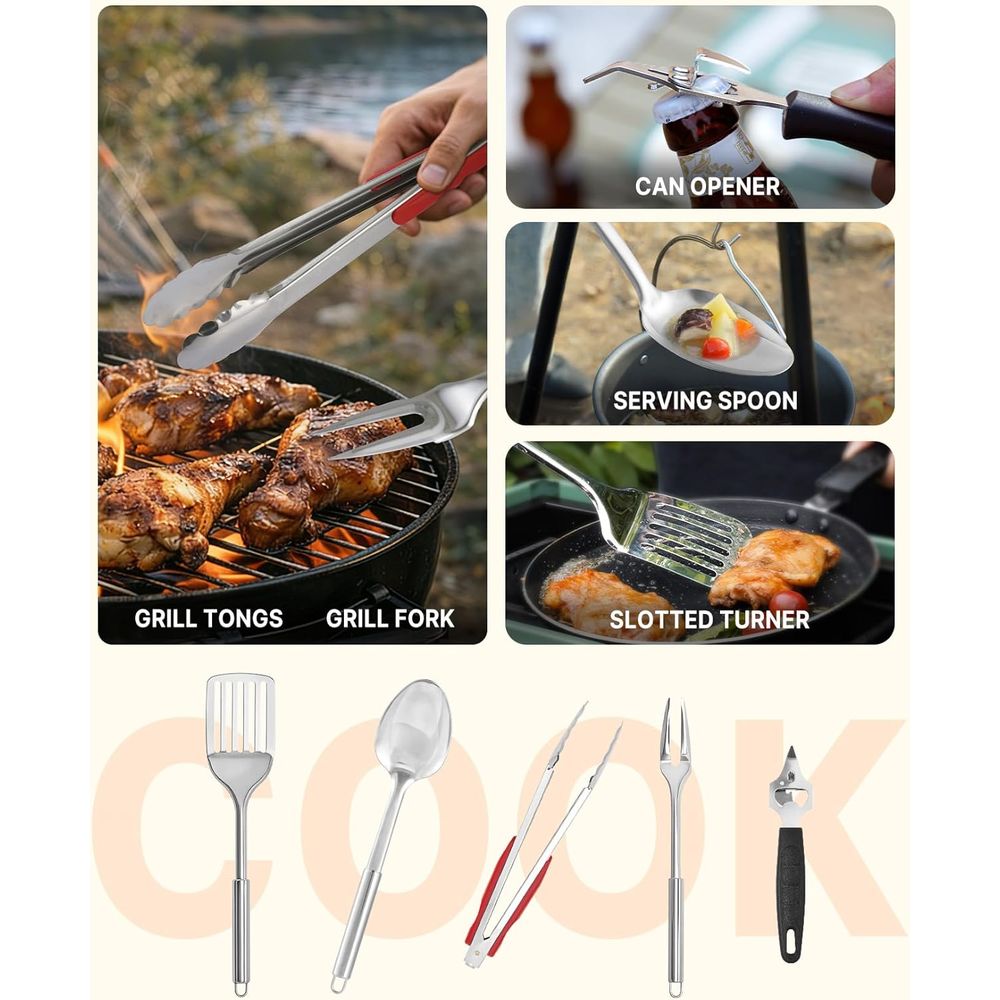 Compact Camping Kitchen Set wi - Camping Outdoor Cooking Set reseña y precio