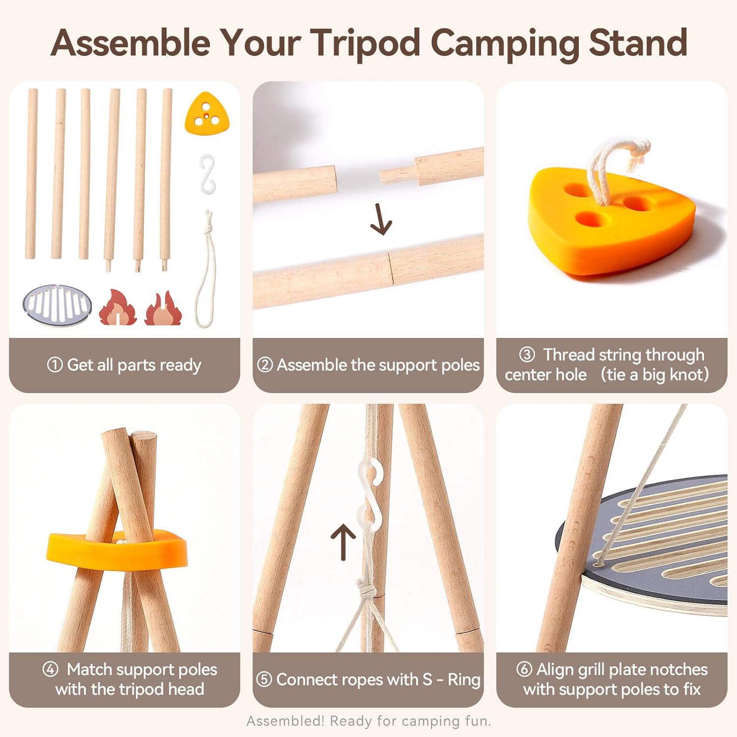Wooden Kids Camping Toy Set Ca - Camping Cooking With Kids reseña y precio