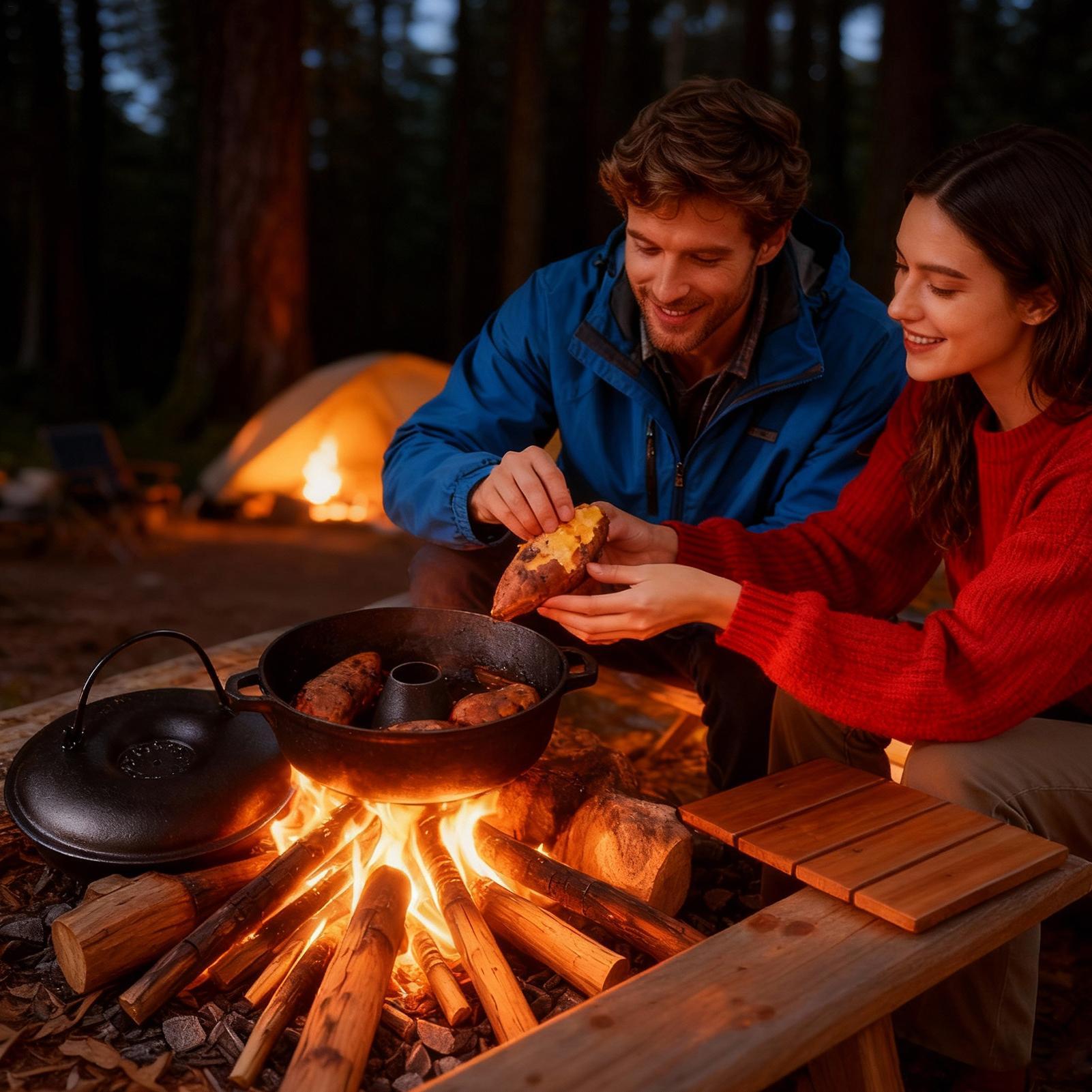 Cast Iron Cauldron For Cooking - Camping Cooking Dutch Oven reseña y precio