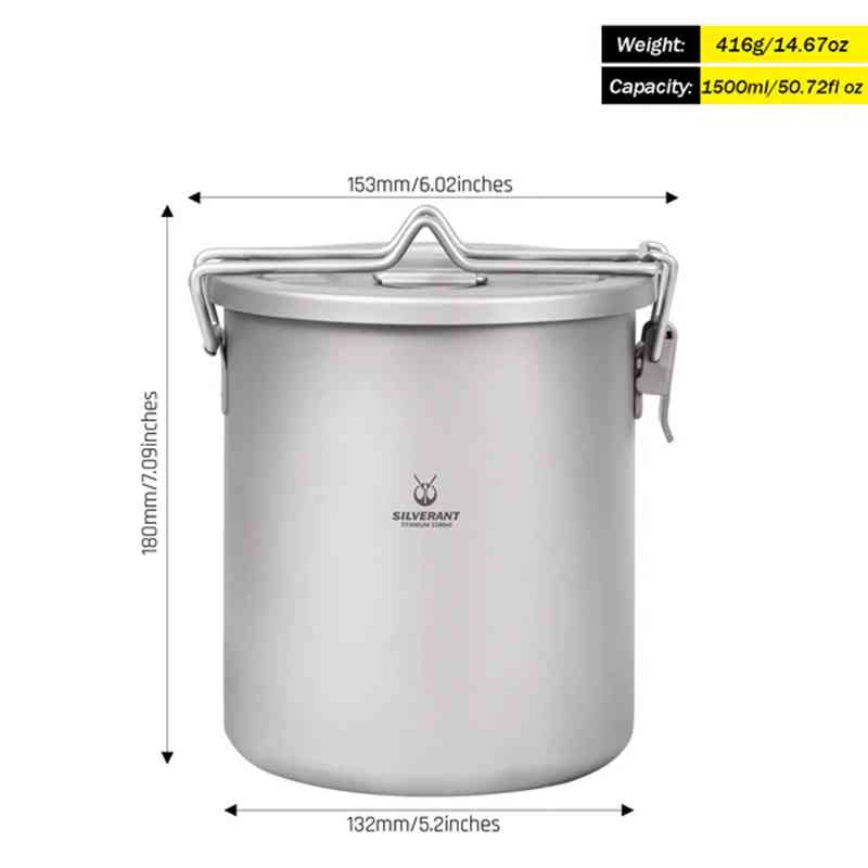 Silverant Camping Titanium Pot - Camping Cooking Open Fire reseña y precio