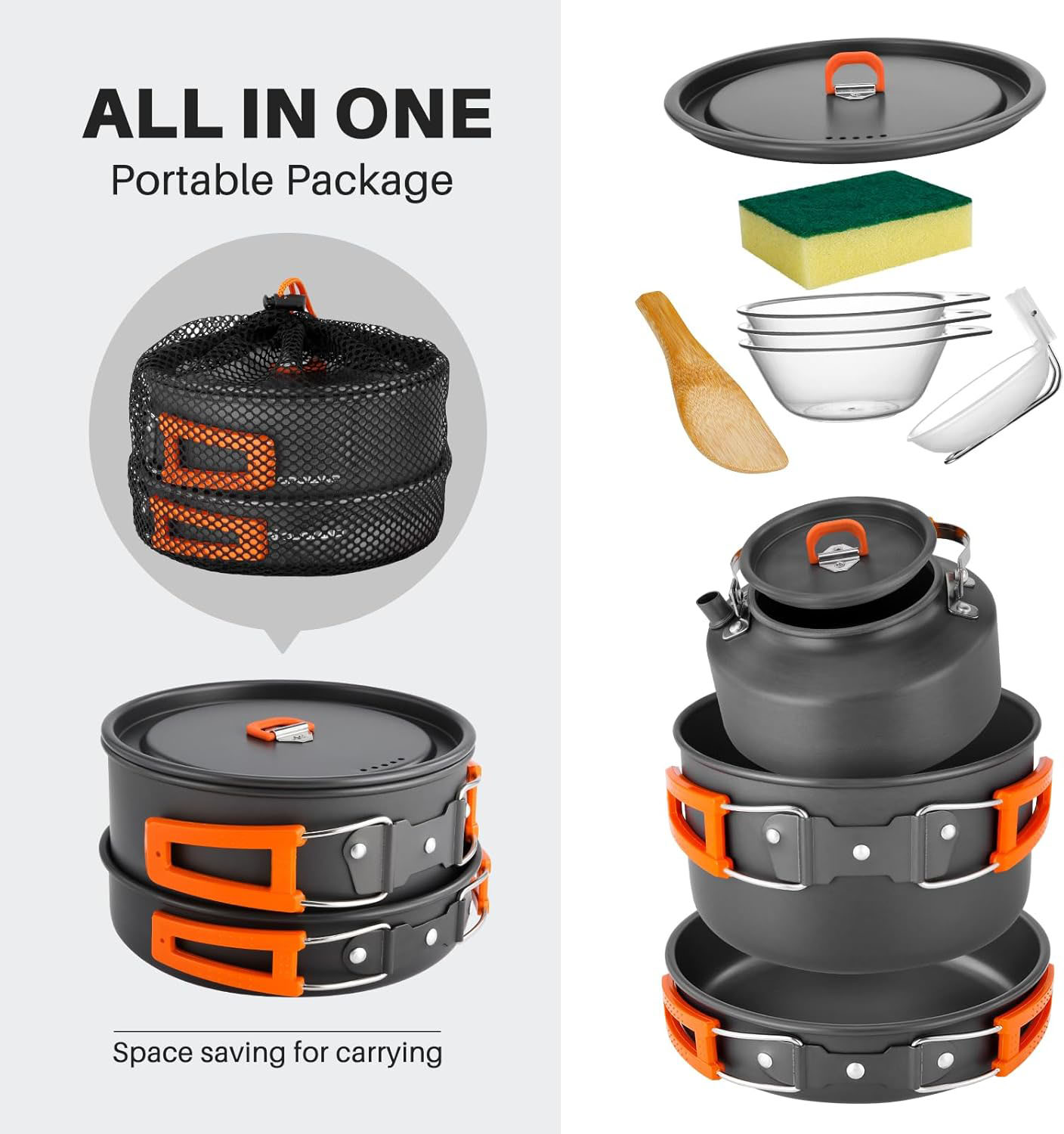 Camping Cookware Camping Pot a - Camping Cooking Pots And Pans Set reseña y precio