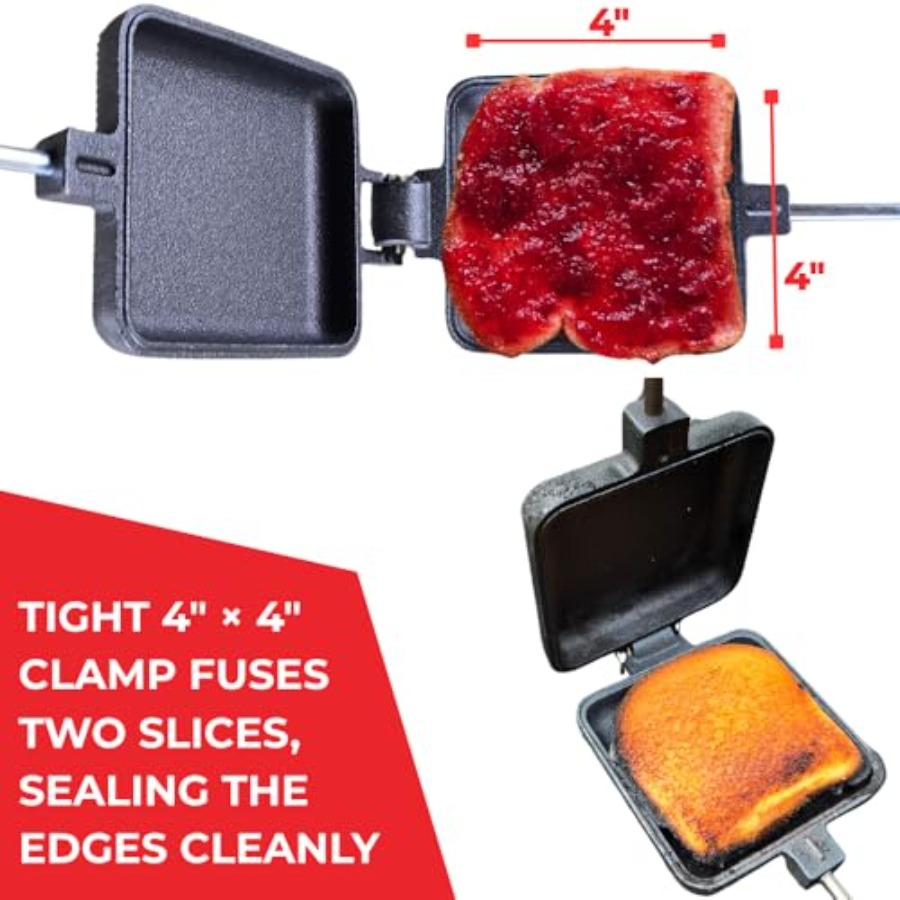 Pie Iron Set Large Cast Iron S - Camping Cooking Set Large reseña y precio