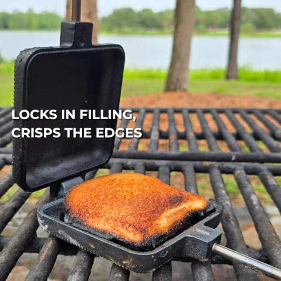 Pie Iron Set Large Cast Iron S - Camping Cooking Set Large reseña y precio