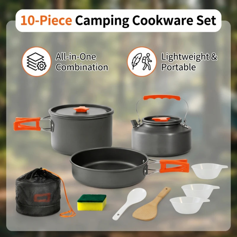 Camping Cookware Set Outdoor P - Camping Cooking Set Large reseña y precio