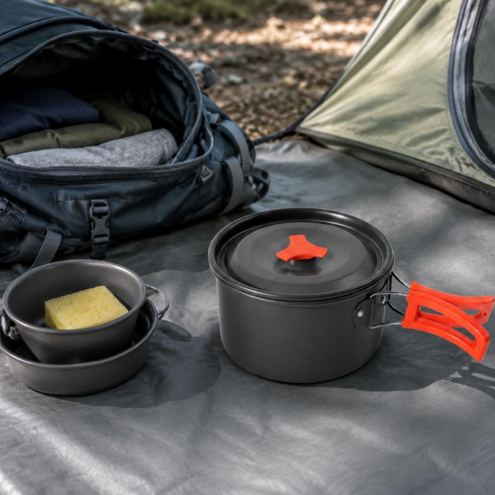 Camping Pot Set Compact Campin - Camping Cooking Pots And Pans Set reseña y precio