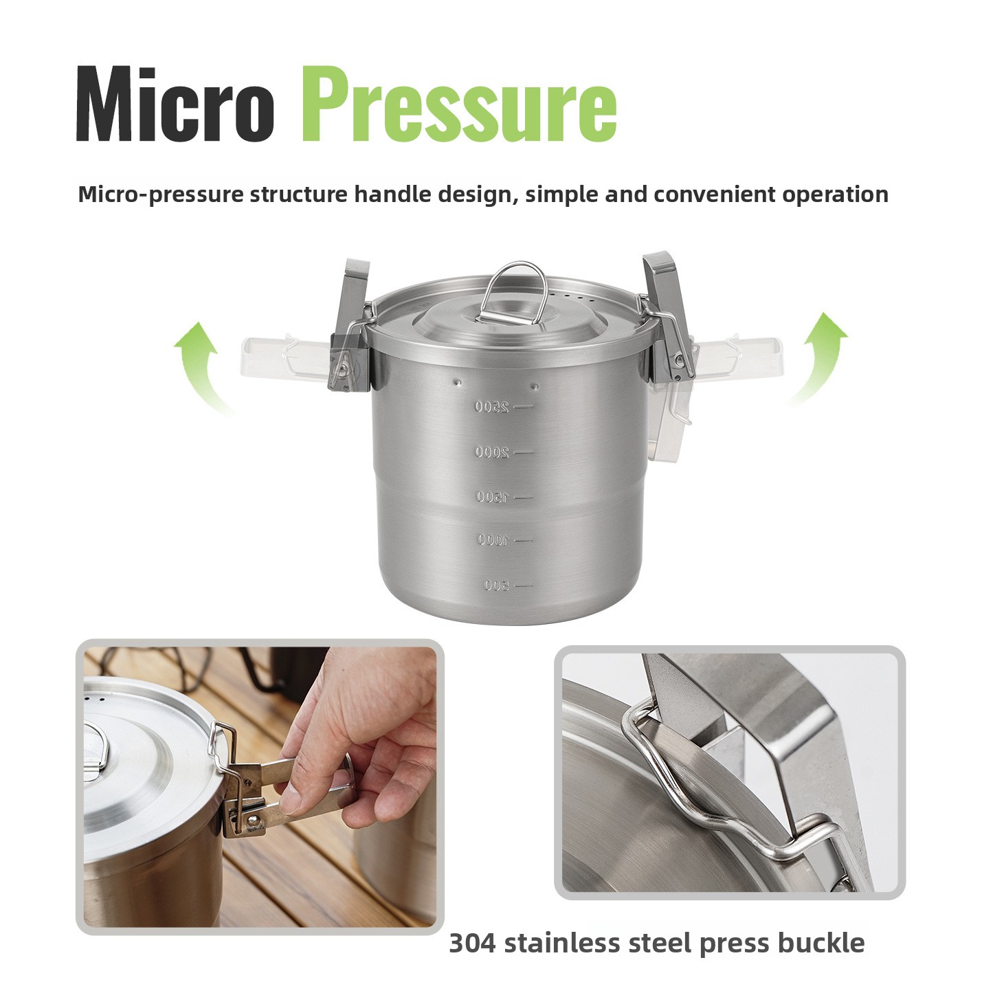 Outdoor 304 stainless steel po - Camping Cooking Pots And Pans Set reseña y precio