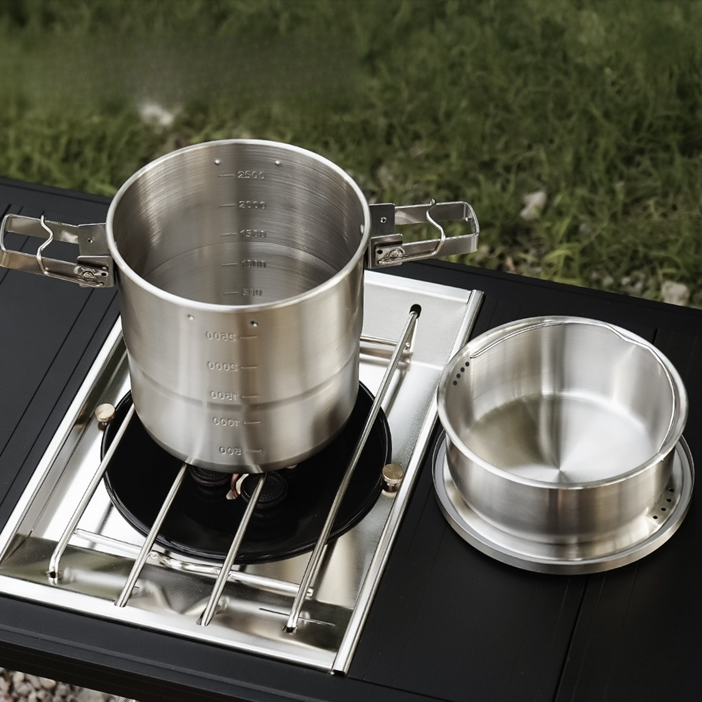 Outdoor 304 stainless steel po - Camping Cooking Pots And Pans Set reseña y precio
