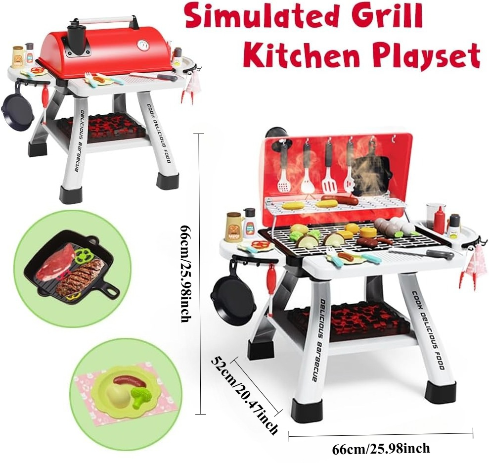 Kids BBQ Grill Playset Play Ki - Camping Cooking With Kids reseña y precio